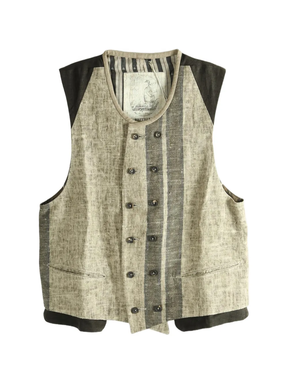 Ziggy Chen two-tone waistcoat - Black
