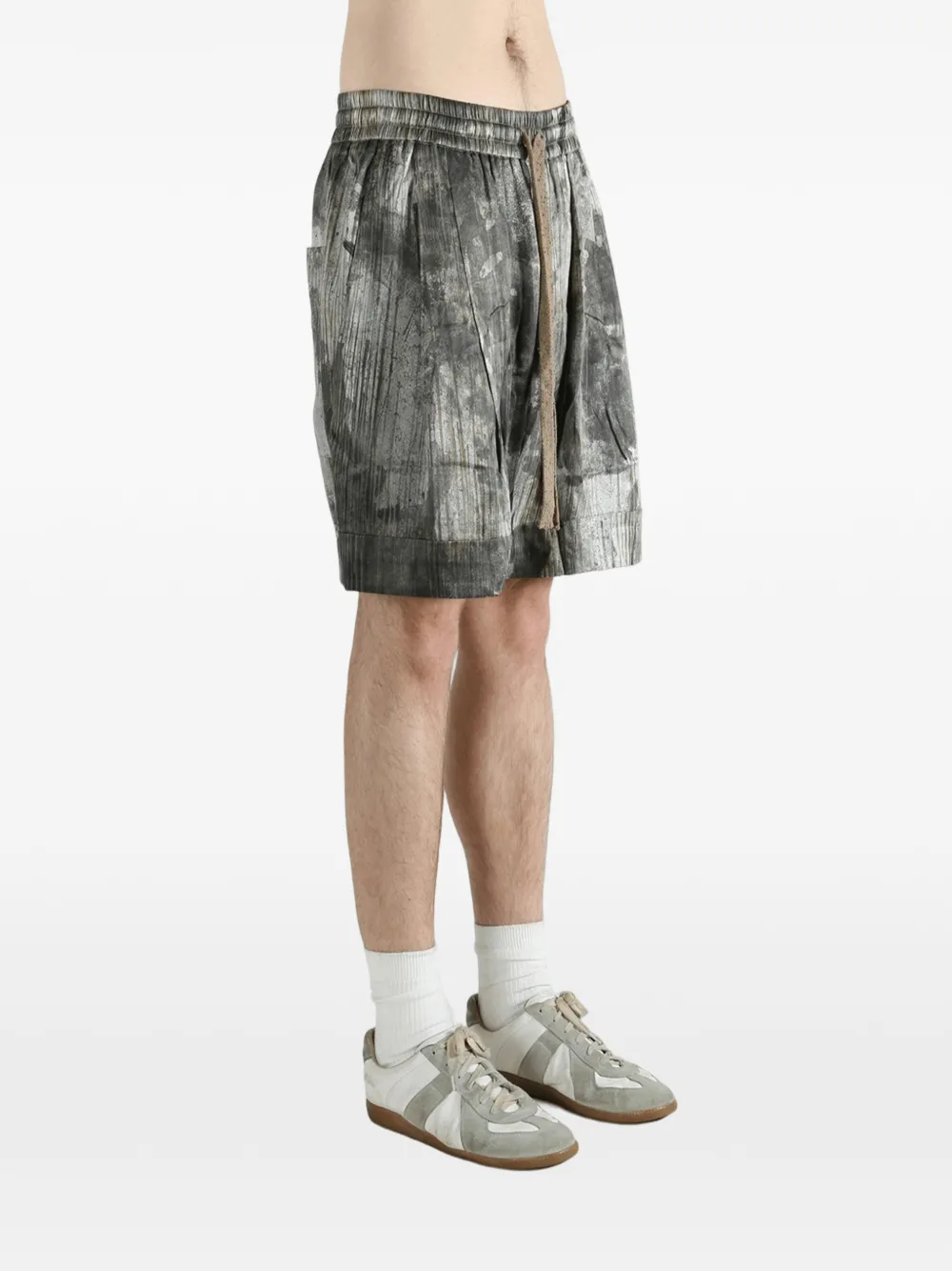  Ziggy Chen Drawstring Print Shorts - Green 