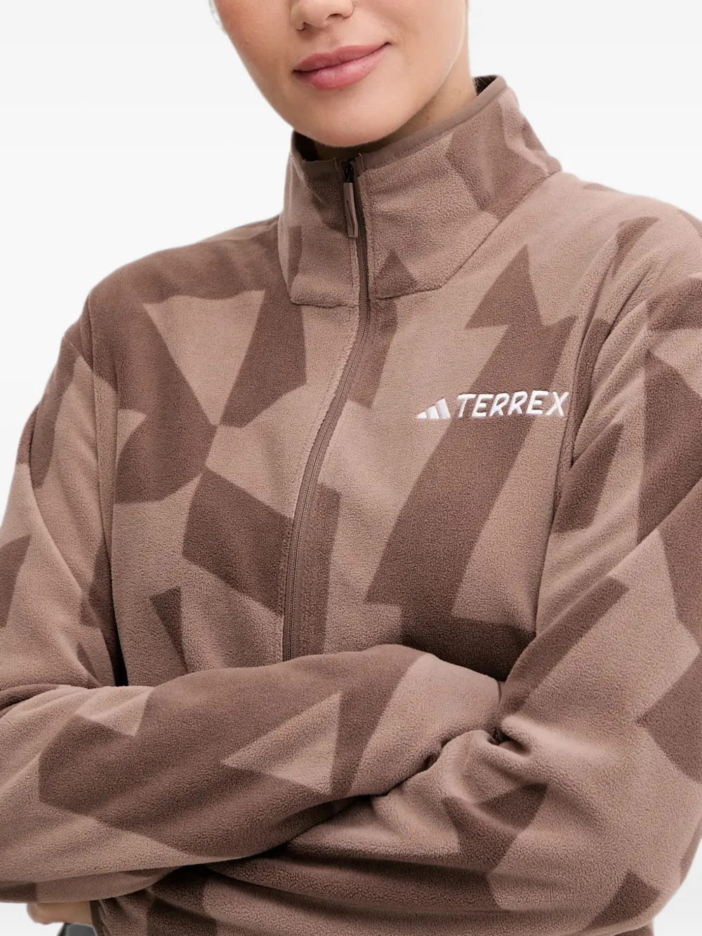 adidas Terrex trui met geometrische print en rits Bruin