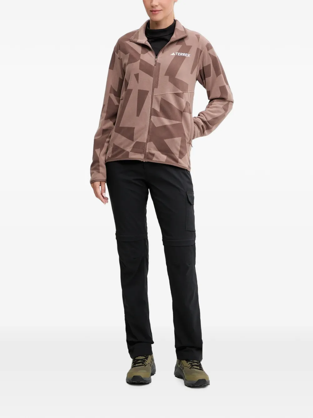 adidas Terrex trui met geometrische print en rits Bruin