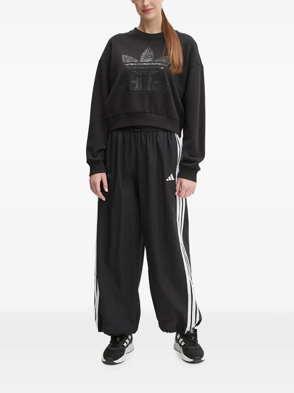 adidas logo-detail sweatshirt Zwart