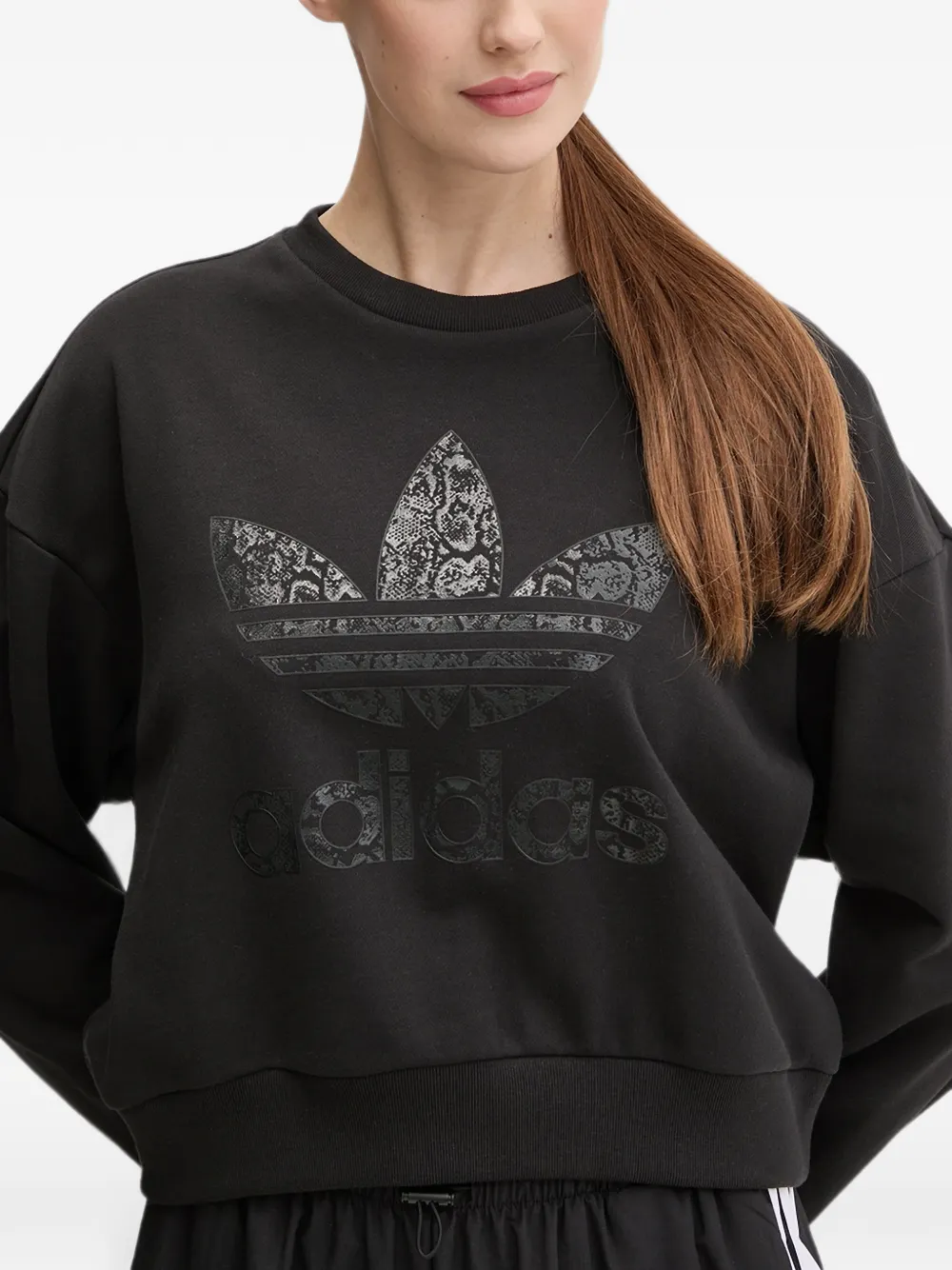 adidas logo-detail sweatshirt Zwart