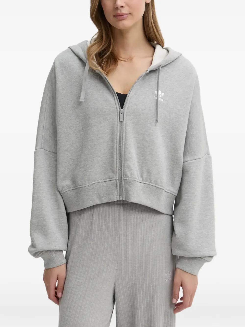 adidas Kapuzenjacke mit Reißverschluss - Grau