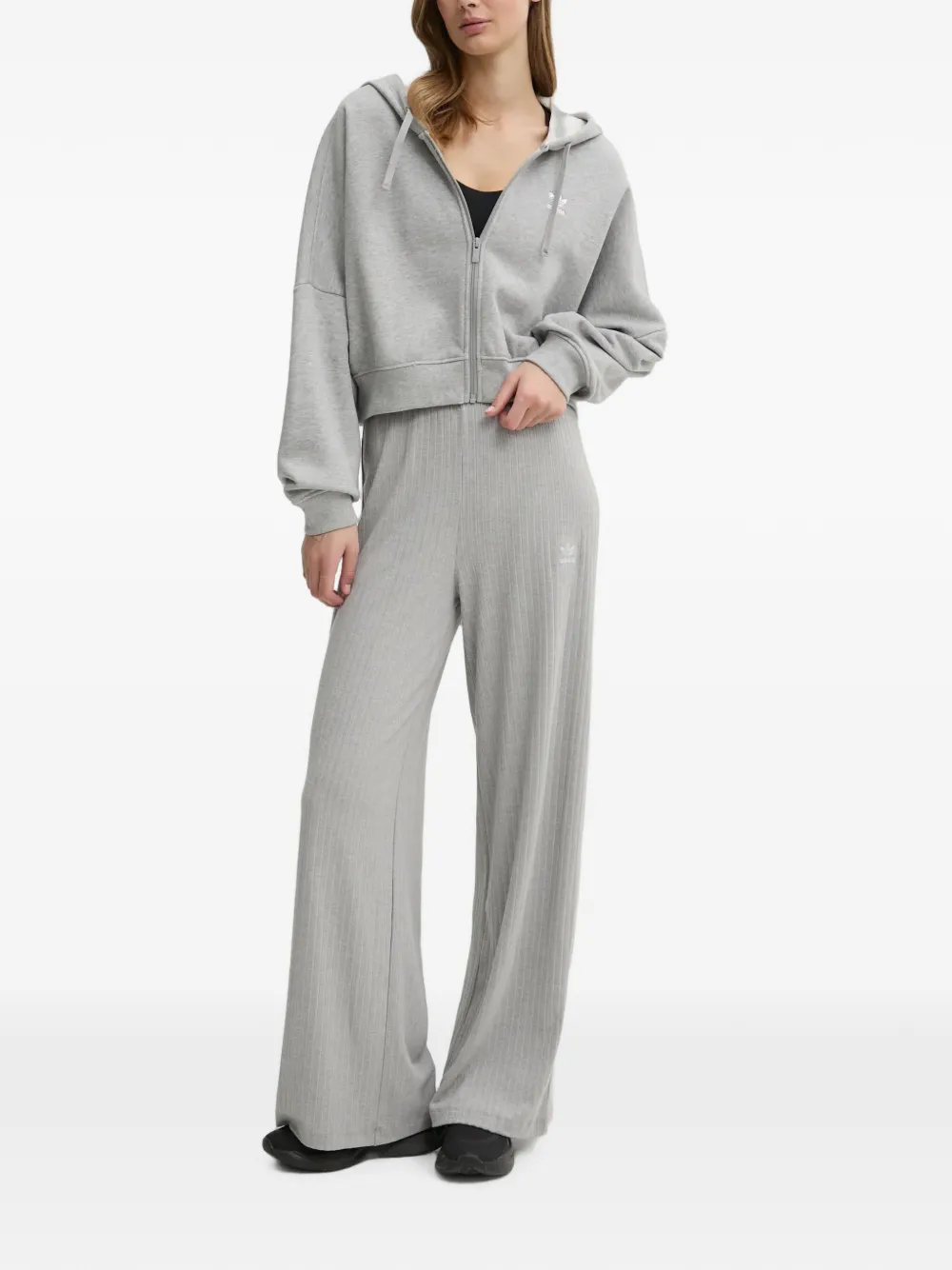 adidas Sweater met rits en capuchon Grijs