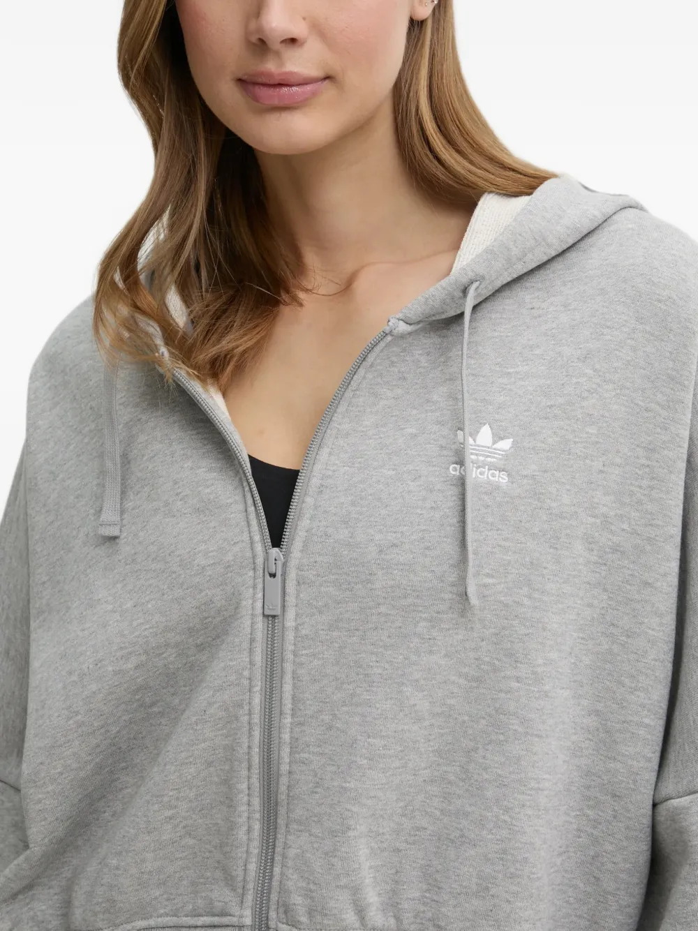 adidas Sweater met rits en capuchon Grijs