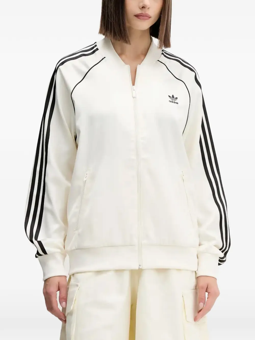 adidas SST zip striped sweatshirt - Toni neutri