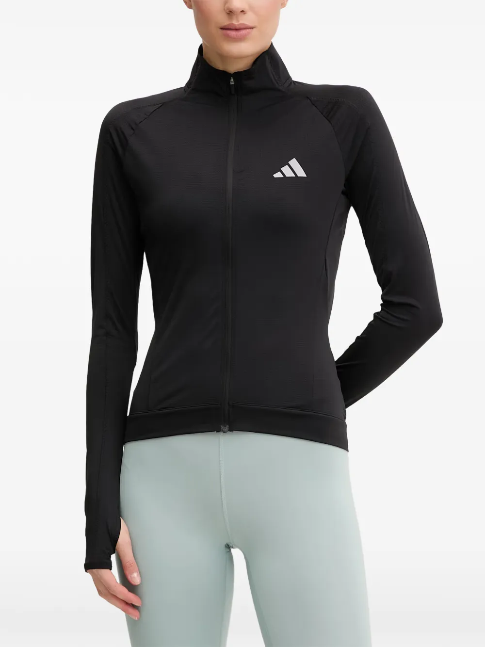 adidas Felpa con zip e logo - Nero
