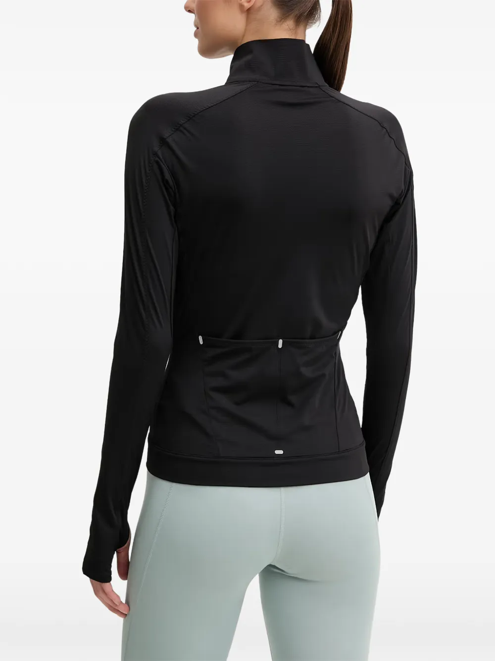 adidas Top met rits en logo Zwart