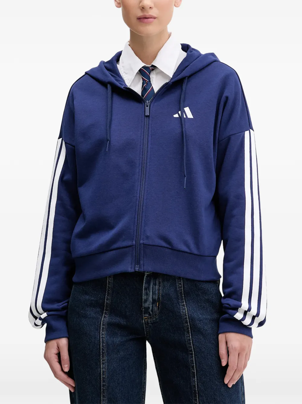 adidas Felpa con cappuccio e zip - Blu