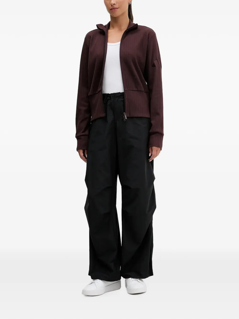 adidas All S.Z.N. ribgebreid vest met rits Bruin