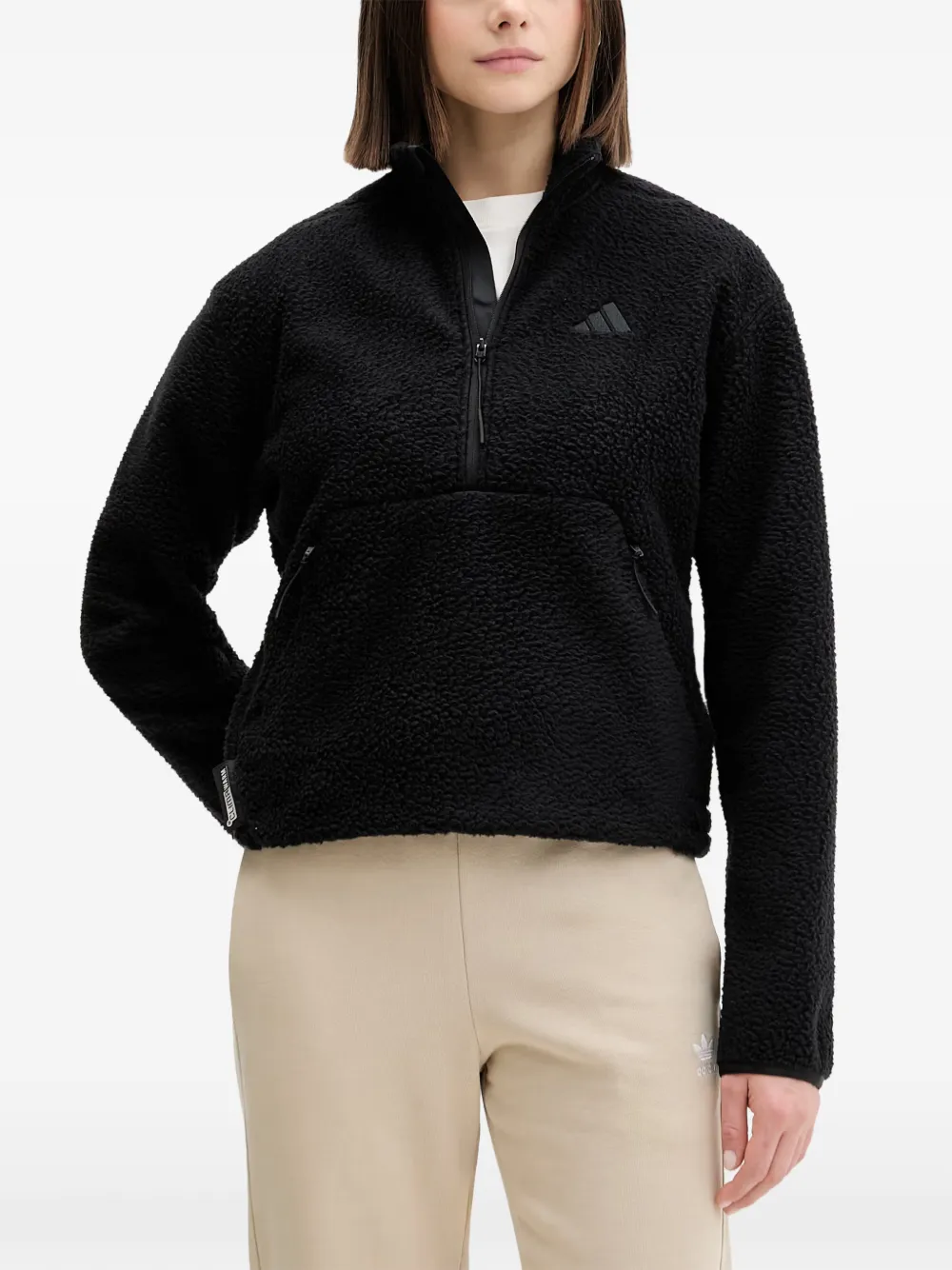 adidas Sweatshirt aus Fleece - Schwarz
