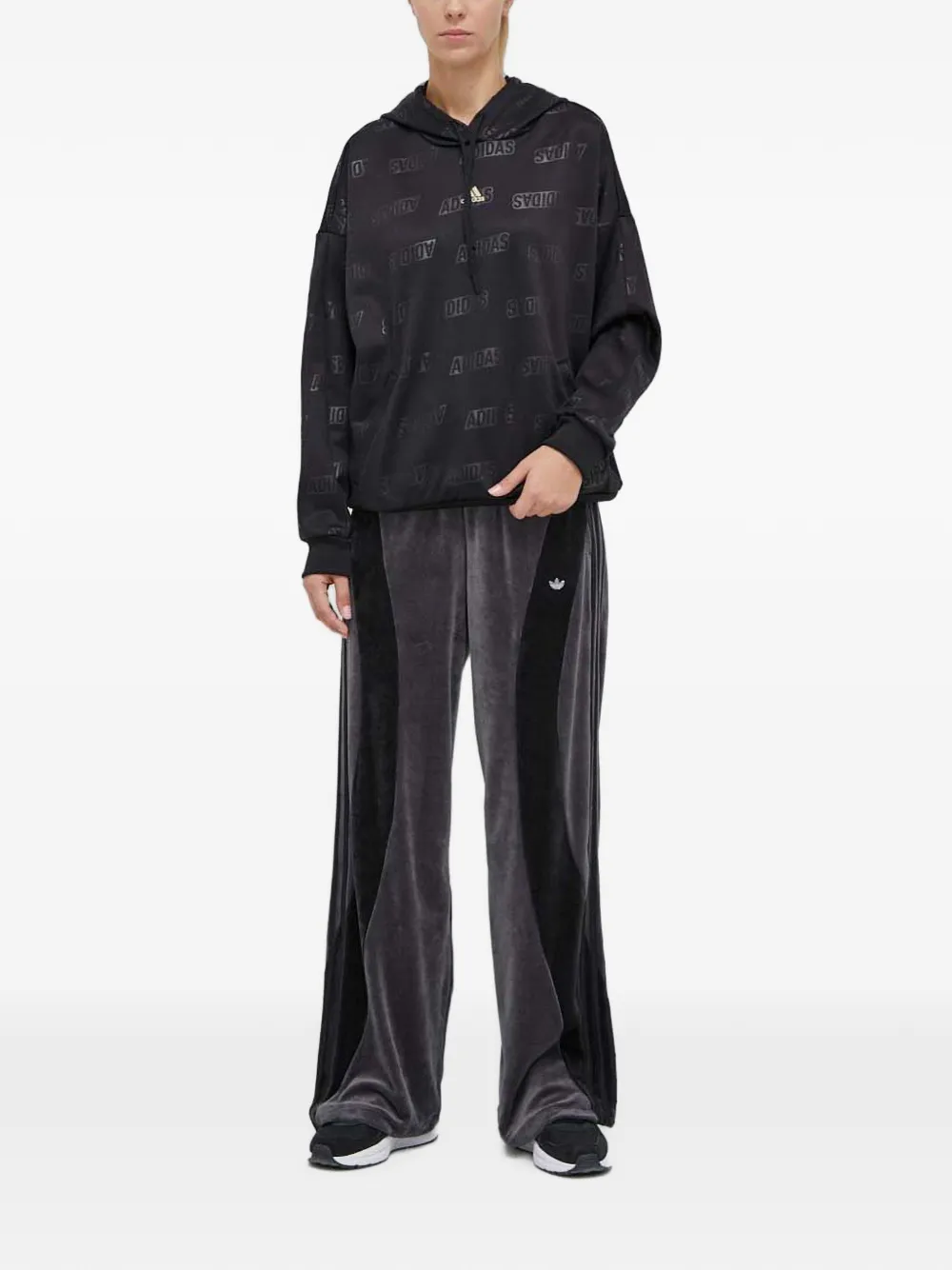 adidas Trui met capuchon en logo Zwart