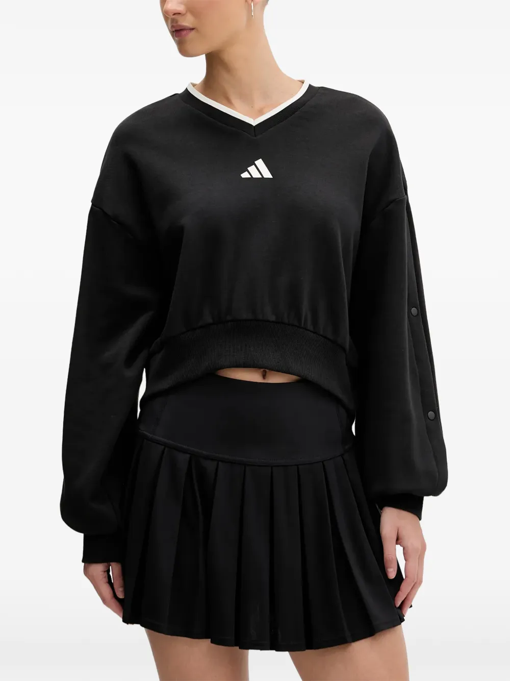 adidas Felpa Stadium Crew con scollo a V - Nero