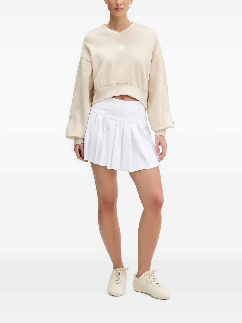 adidas Stadium Crew sweater met logo-print Beige