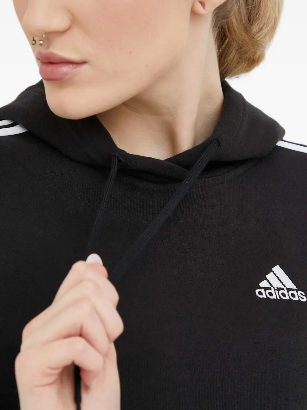 adidas Hoodie met logoprint Zwart