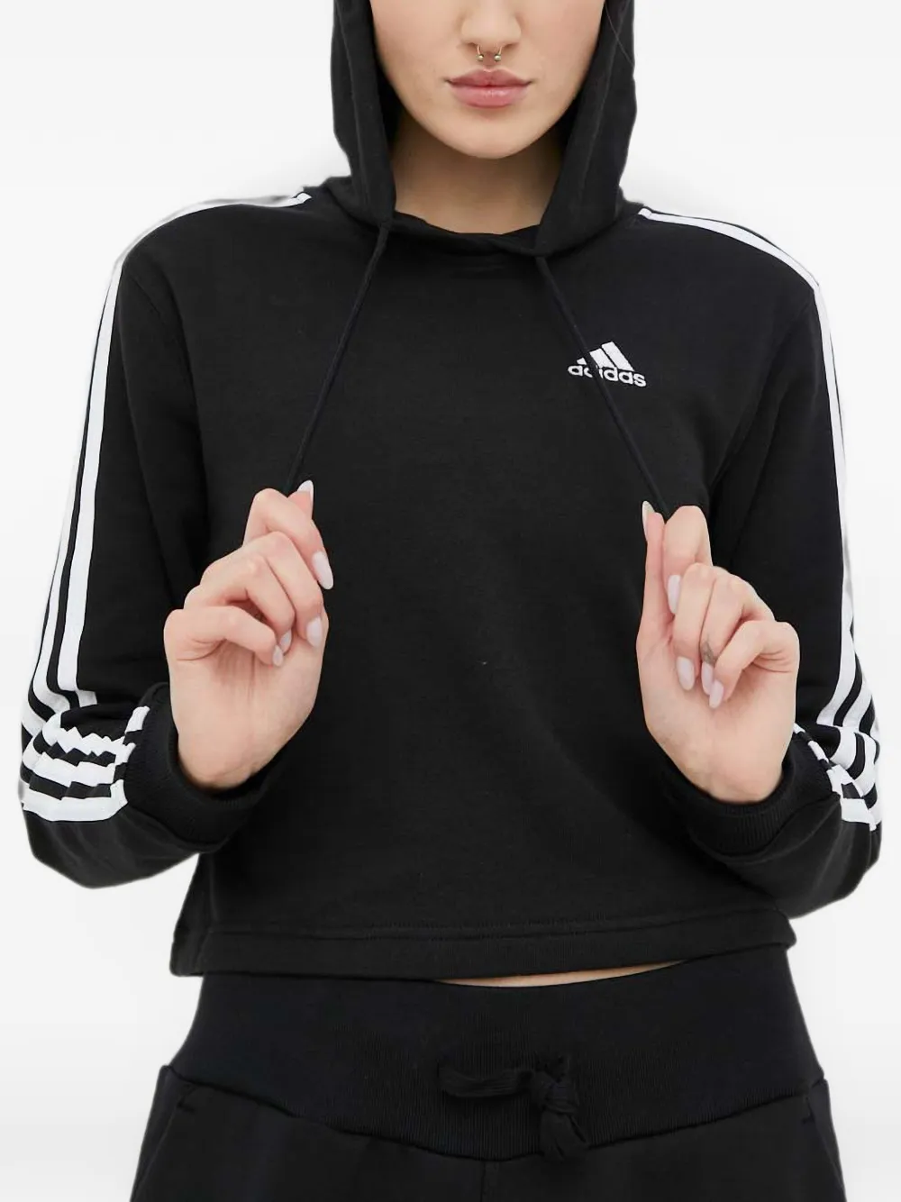 adidas Hoodie mit Logo-Print - Schwarz