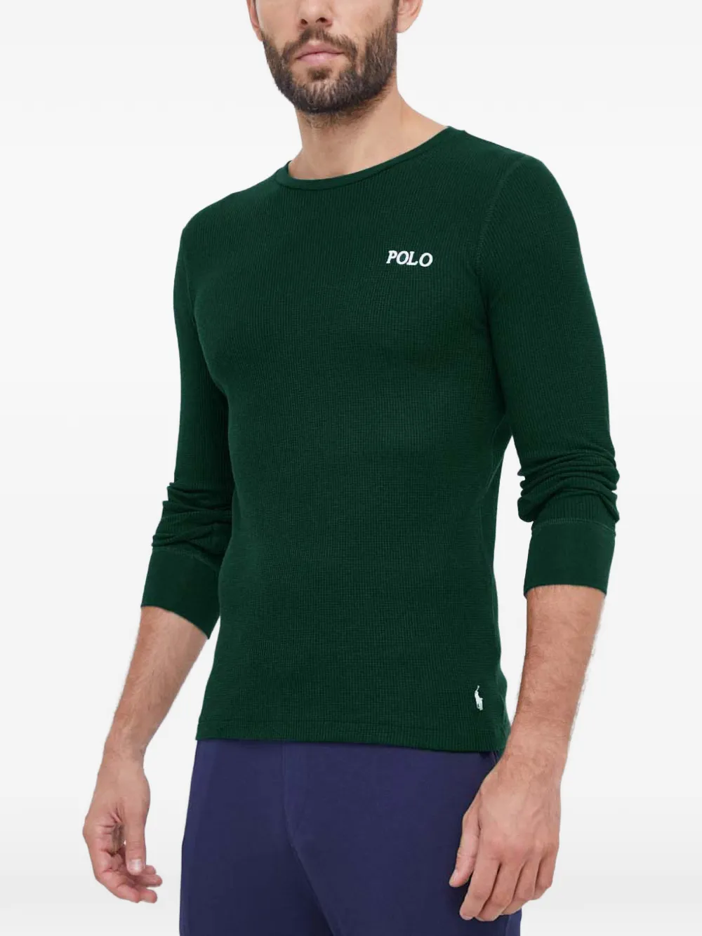 Polo Ralph Lauren Sweatshirt mit Waffelstrick-Muster - Grün