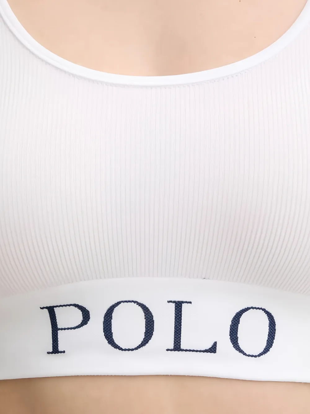 Polo Ralph Lauren Geribbelde bh met logoband Wit