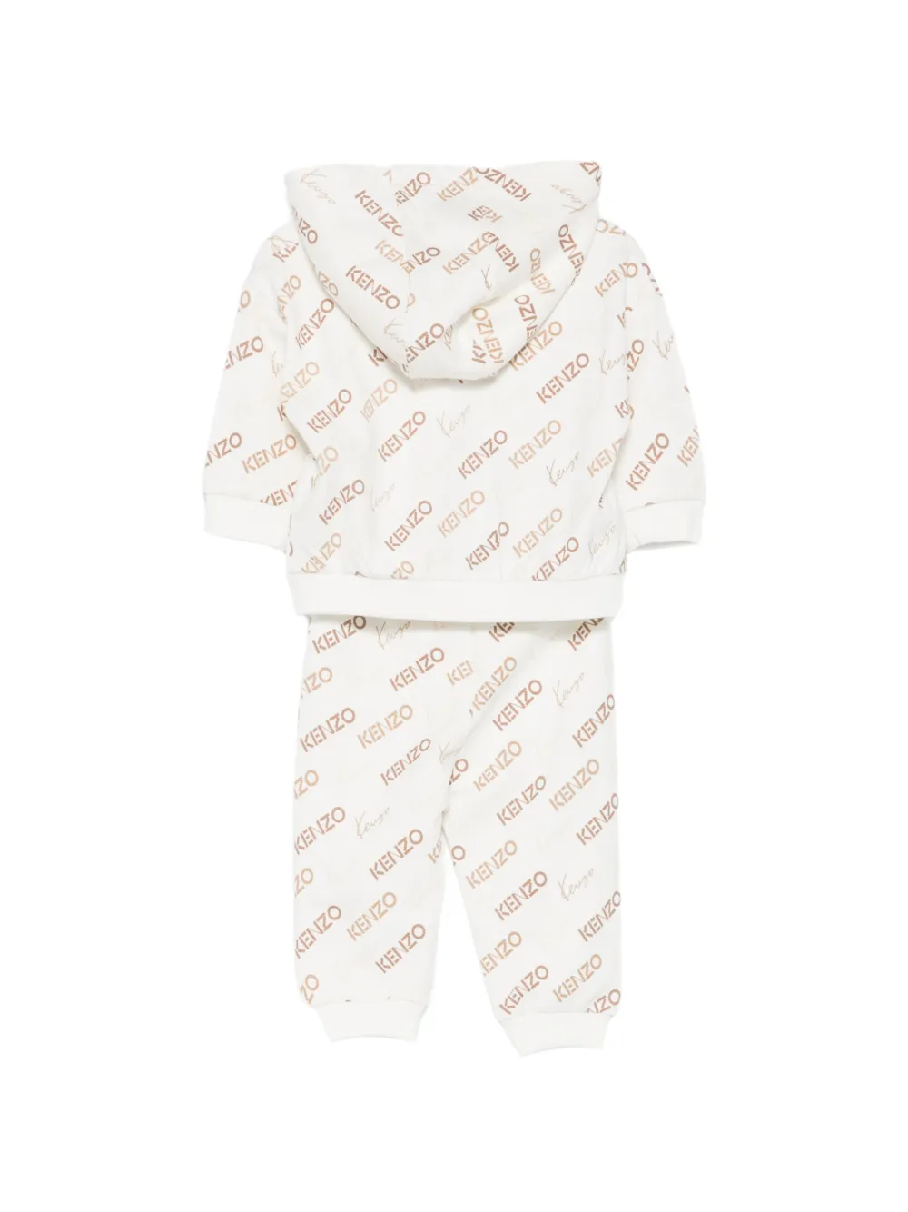  Kenzo Kids Hooded Patterned Tracksuit (set Of Two) - Neutrals 