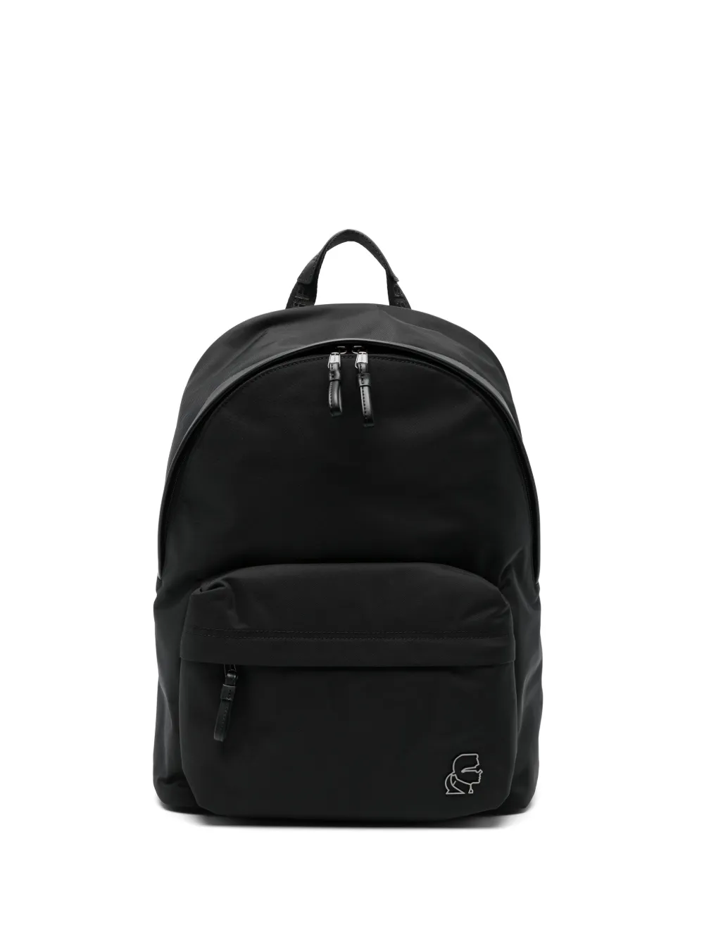 Karl Lagerfeld front zip pocket backpack - Nero