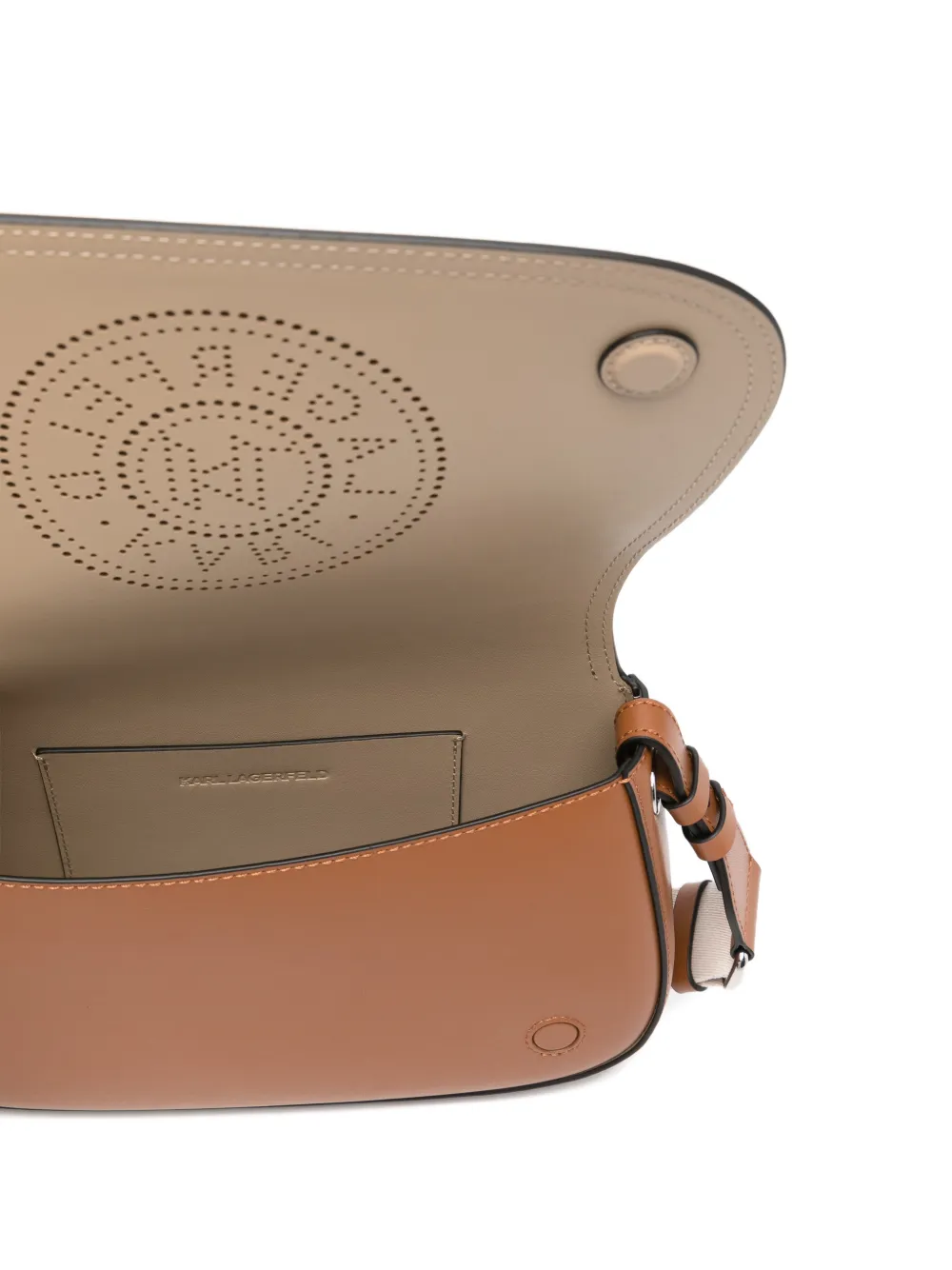 Karl Lagerfeld K Circle schoudertas met geperforeerde details Bruin