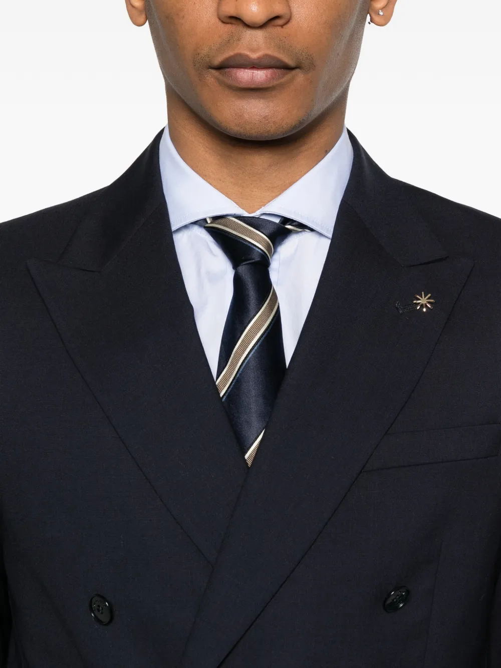 Manuel Ritz Pak met dubbele rij knopen Blauw