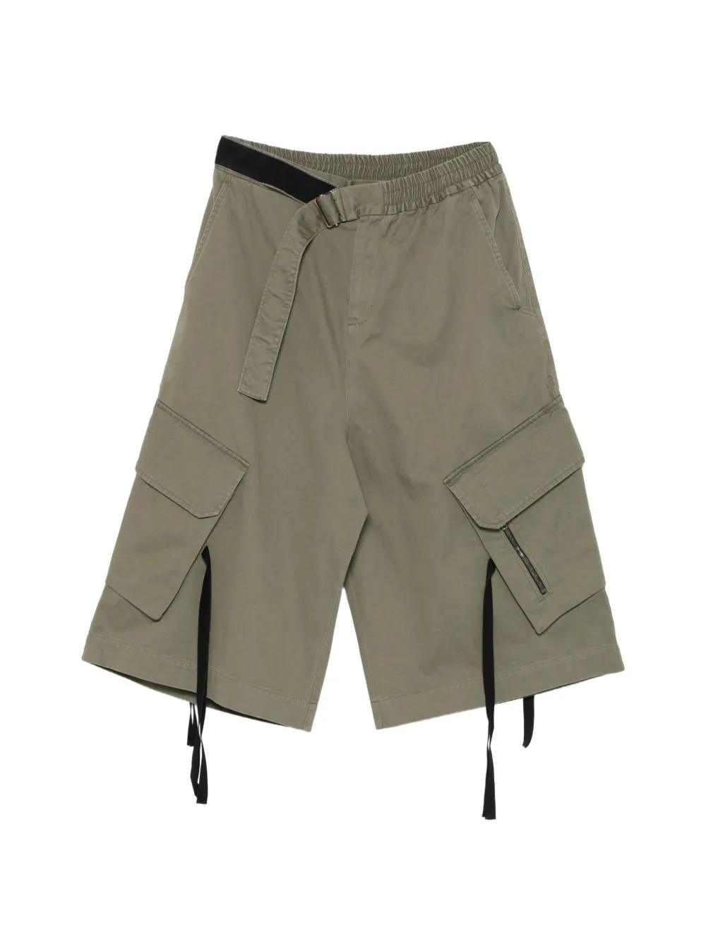 Isabel Benenato belted cargo shorts - Verde
