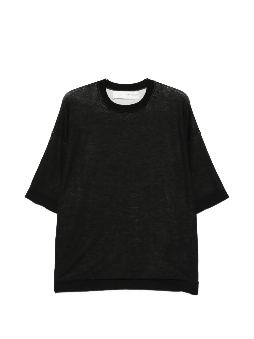 Isabel Benenato short-sleeve crew-neck sweater - Nero