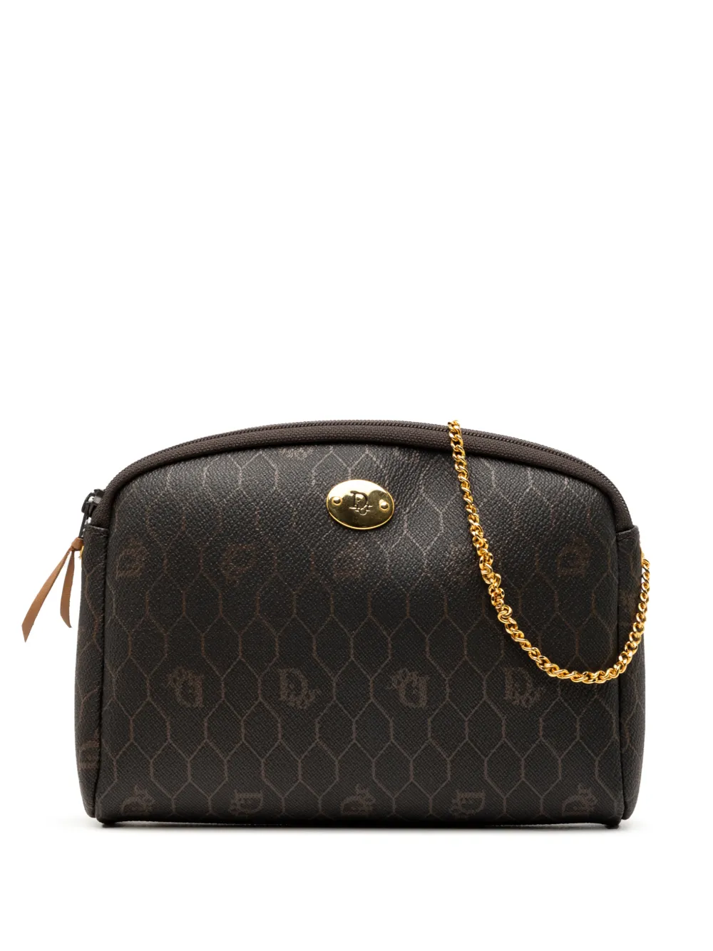 Christian Dior Pre-Owned 20th Century Honeycomb Coated Canvas Chain crossbody bag - Schwarz