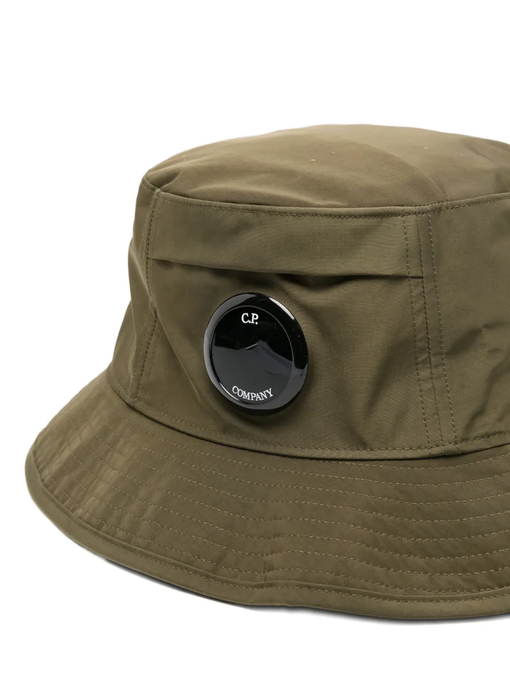  C.p. Company Logo-patch Bucket Hat - Green 