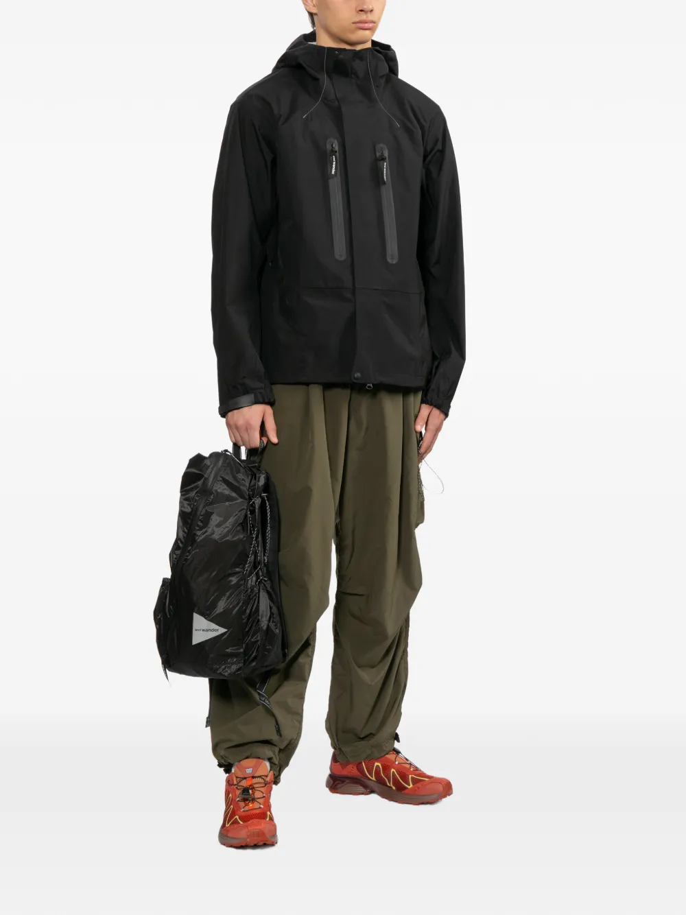 and Wander Hiker regenjack met capuchon Zwart