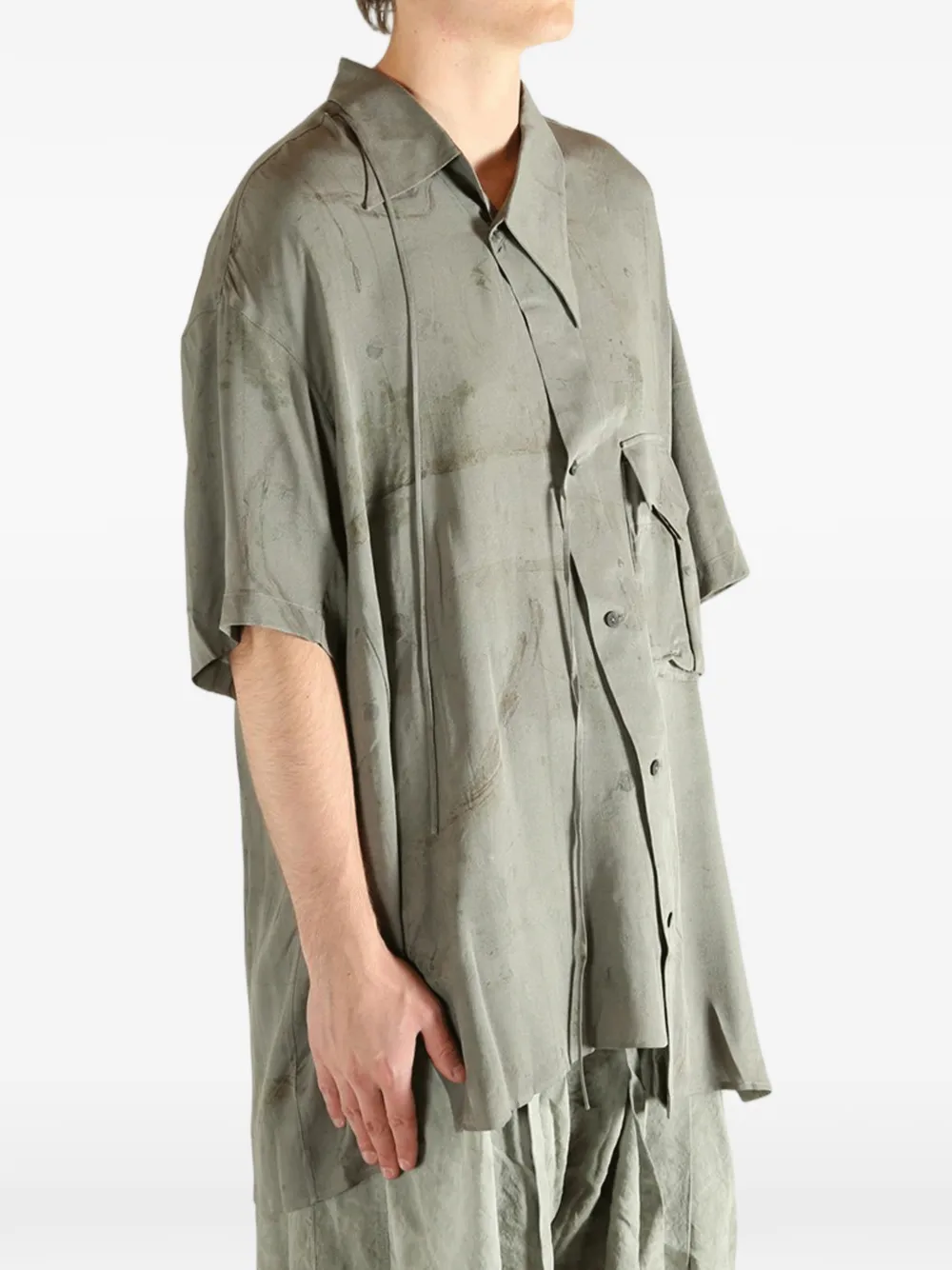 Ziggy Chen Asymmetrische zijden overhemd Groen