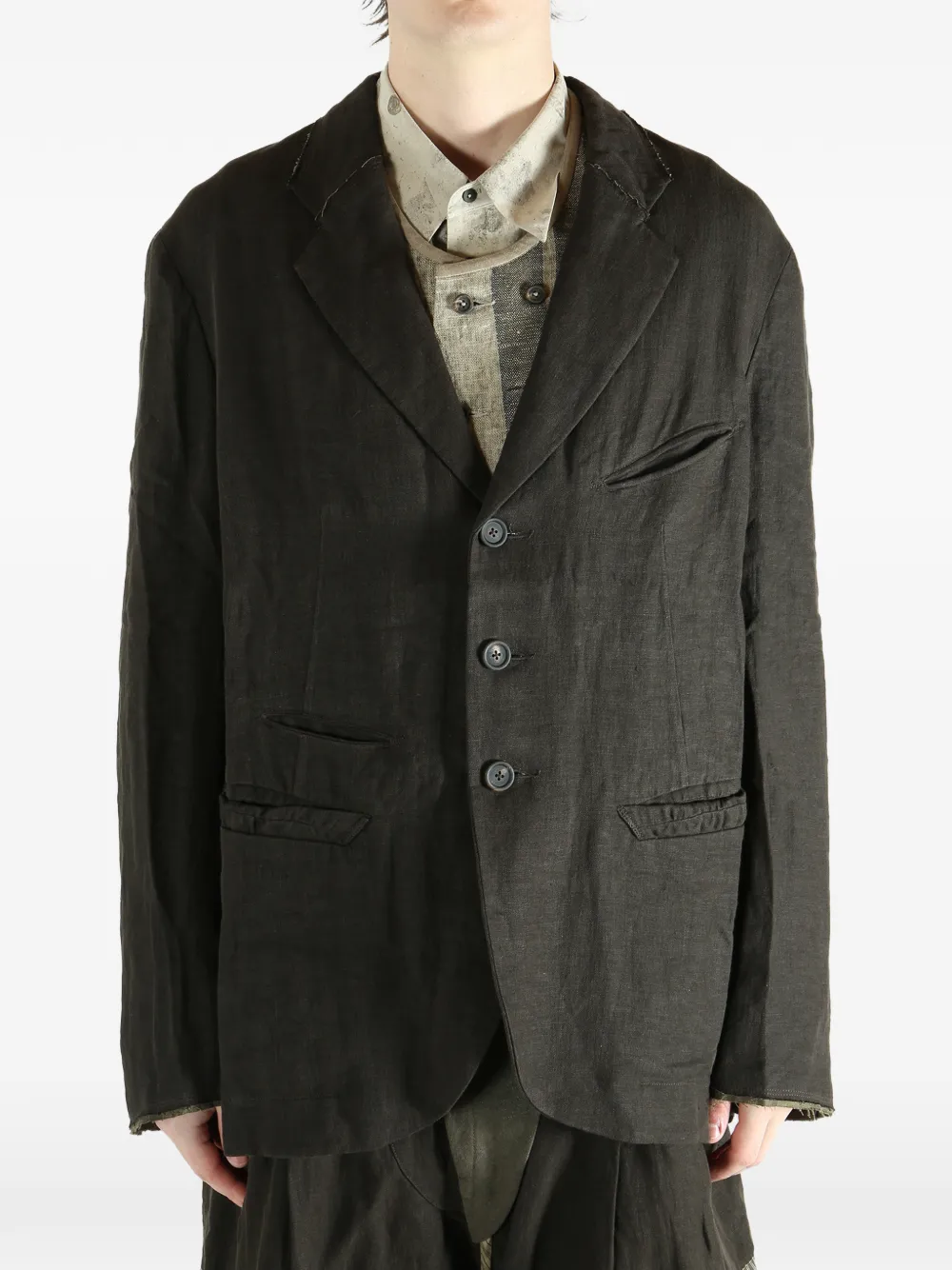  Ziggy Chen Linen Blazer - Green 