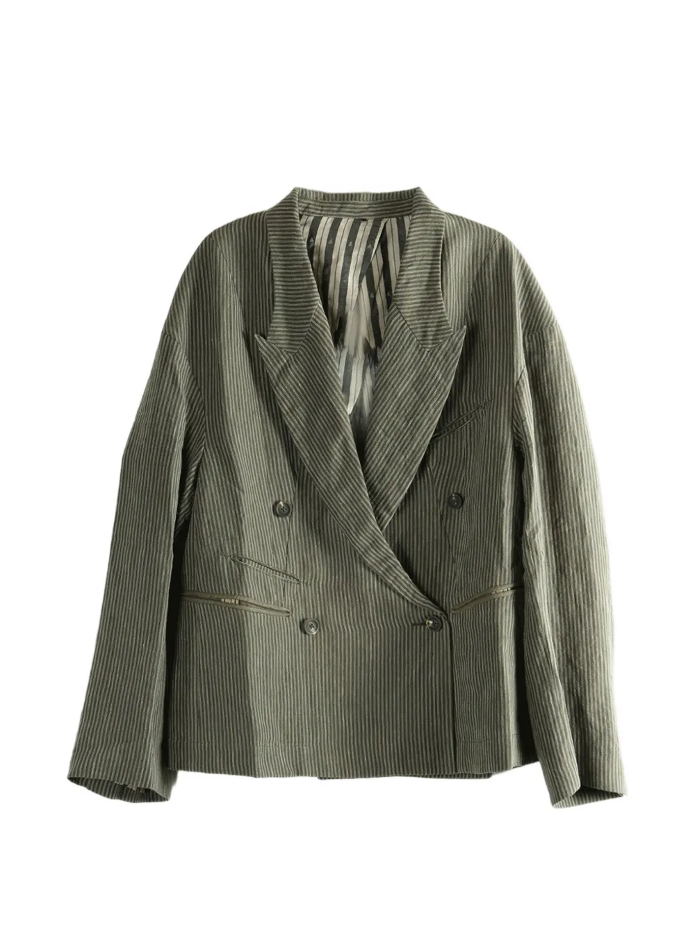 Ziggy Chen striped blazer - Verde