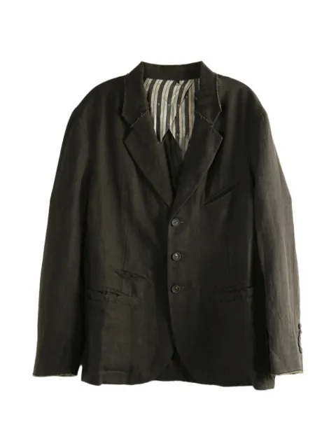 Ziggy Chen raw-cut linen blazer