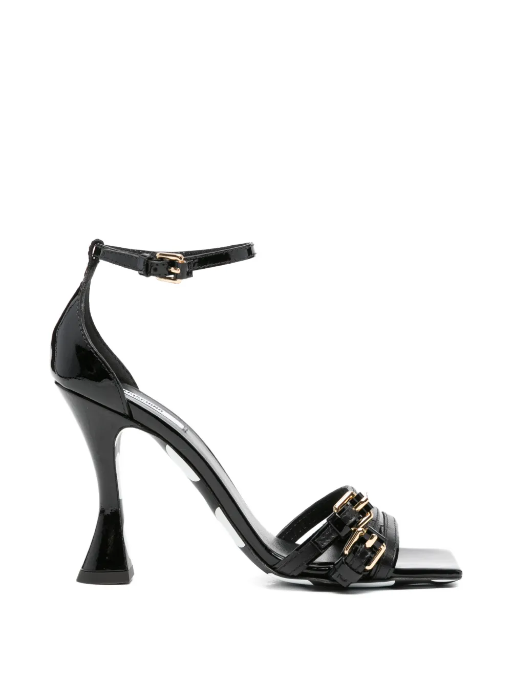 Moschino buckle-strap leather sandals Zwart