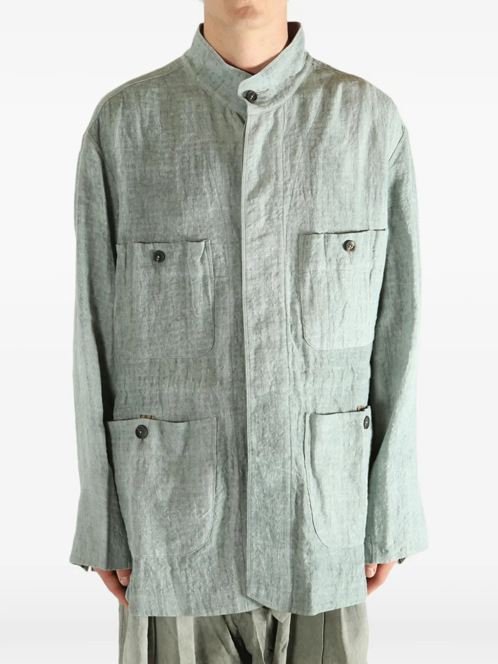 Ziggy Chen Linnen shirtjack Groen