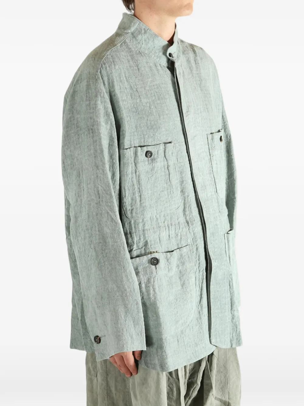 Ziggy Chen Linnen shirtjack Groen