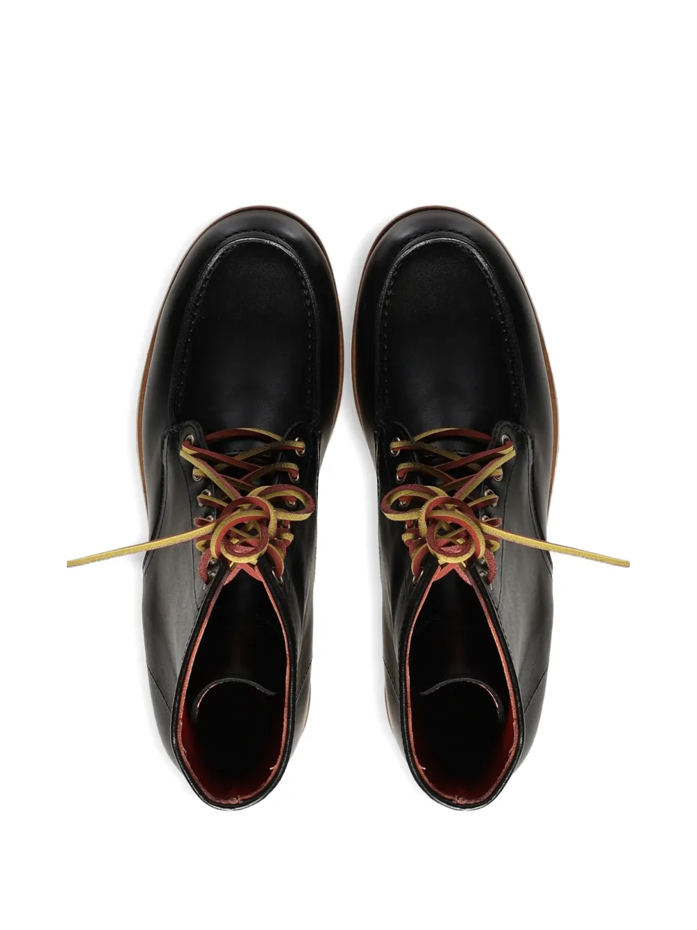 Giuliano Galiano Shark lace-up round-toe boots Zwart