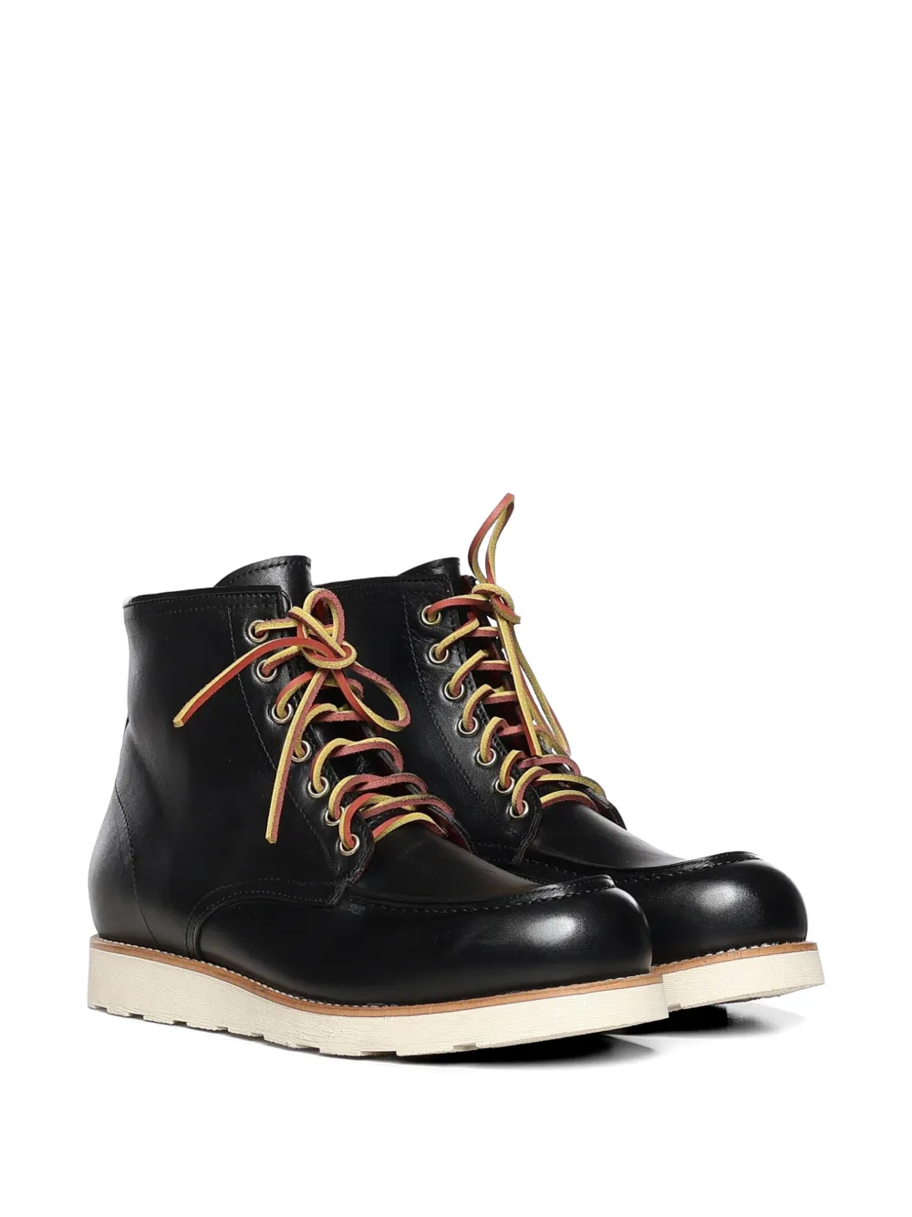 Giuliano Galiano Shark lace-up round-toe boots Zwart