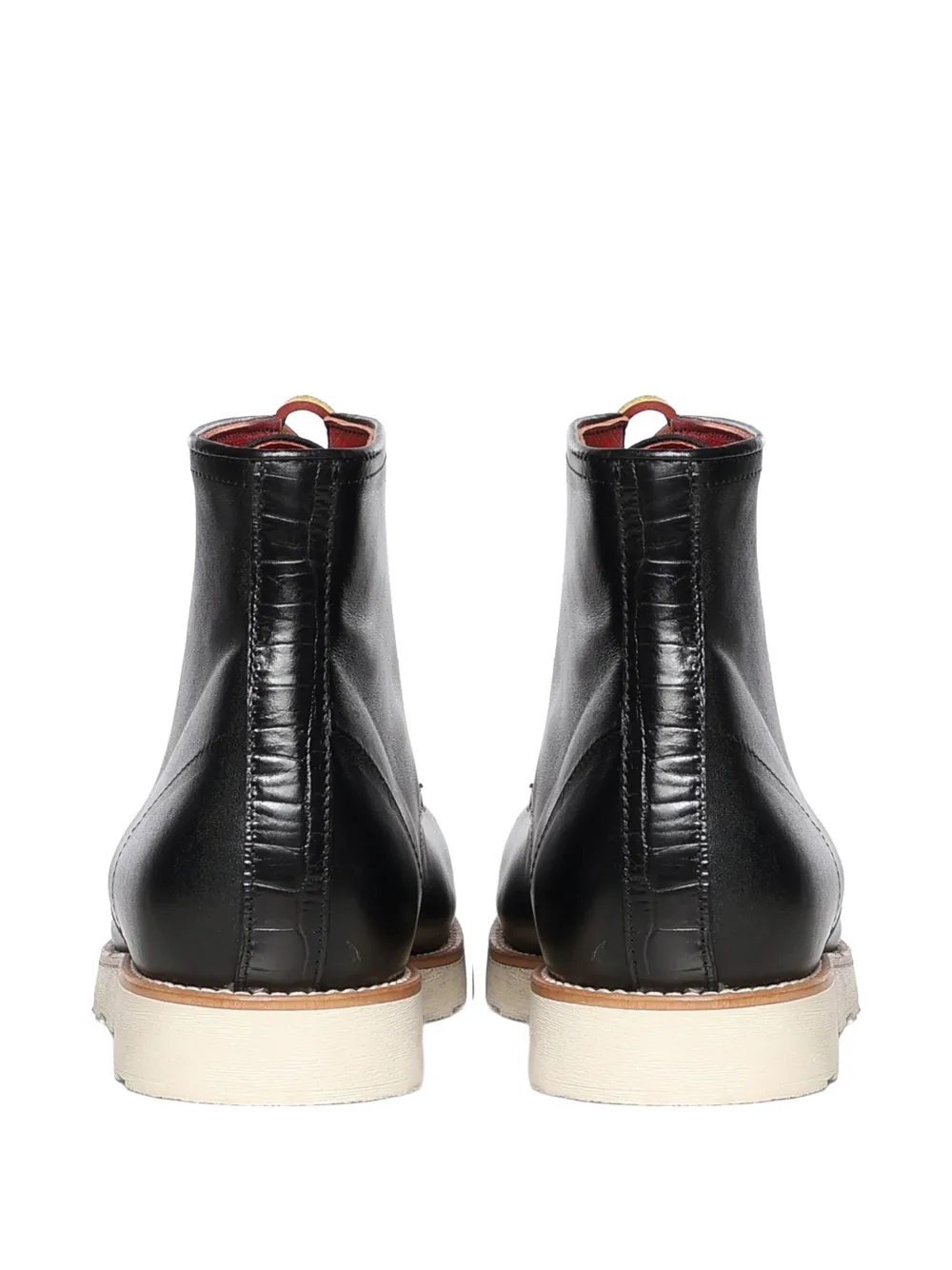 Giuliano Galiano Shark lace-up round-toe boots Zwart