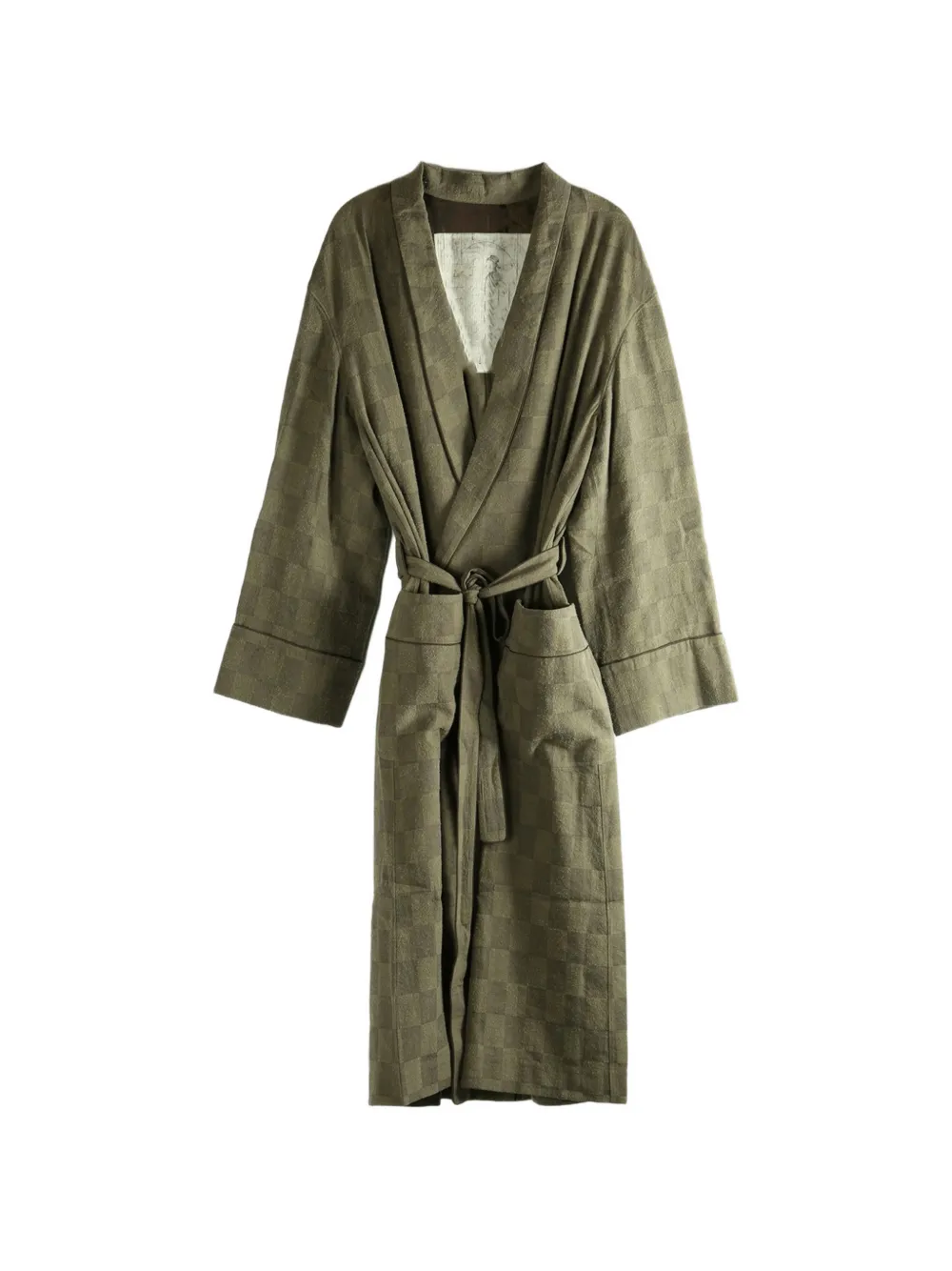 Ziggy Chen checkered kimono - Green