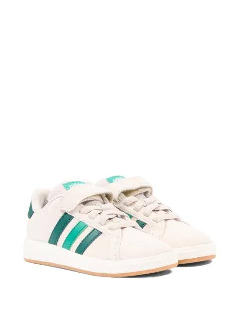 adidas Kids stripes touch-strap leather sneakers