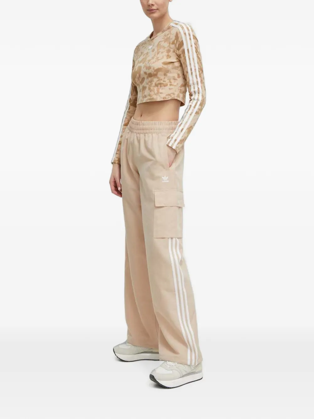 adidas Adicolor 3-Stripes cargo track pants Beige