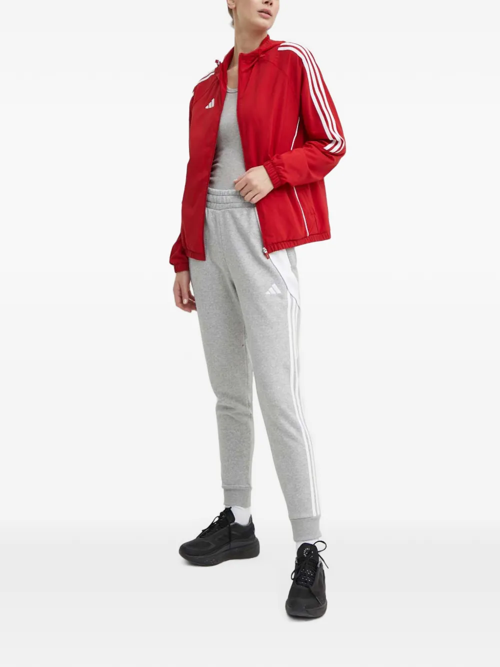 adidas Gestreepte broek met vlakken Grijs