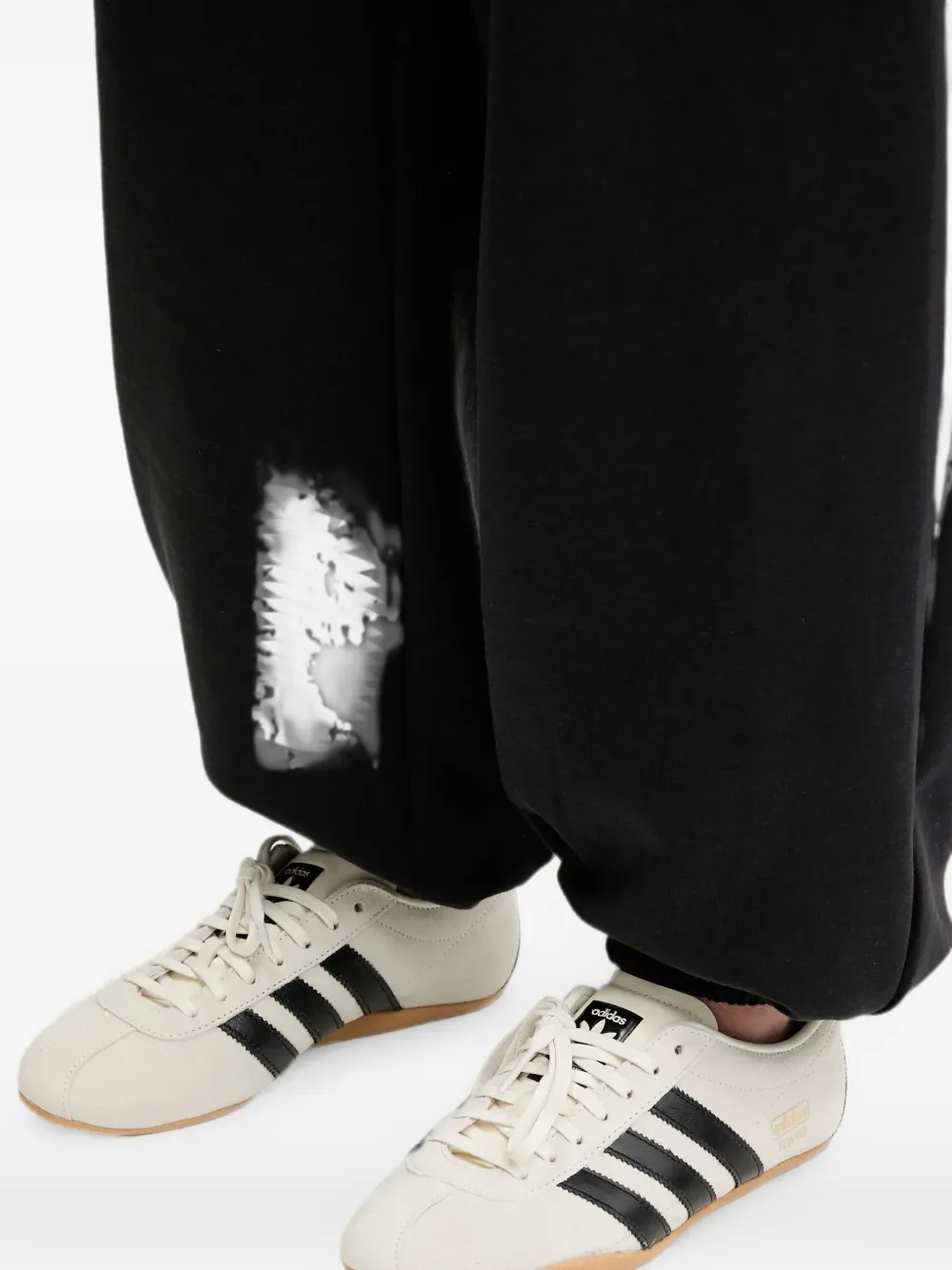 adidas Palazzo broek met logoprint Zwart