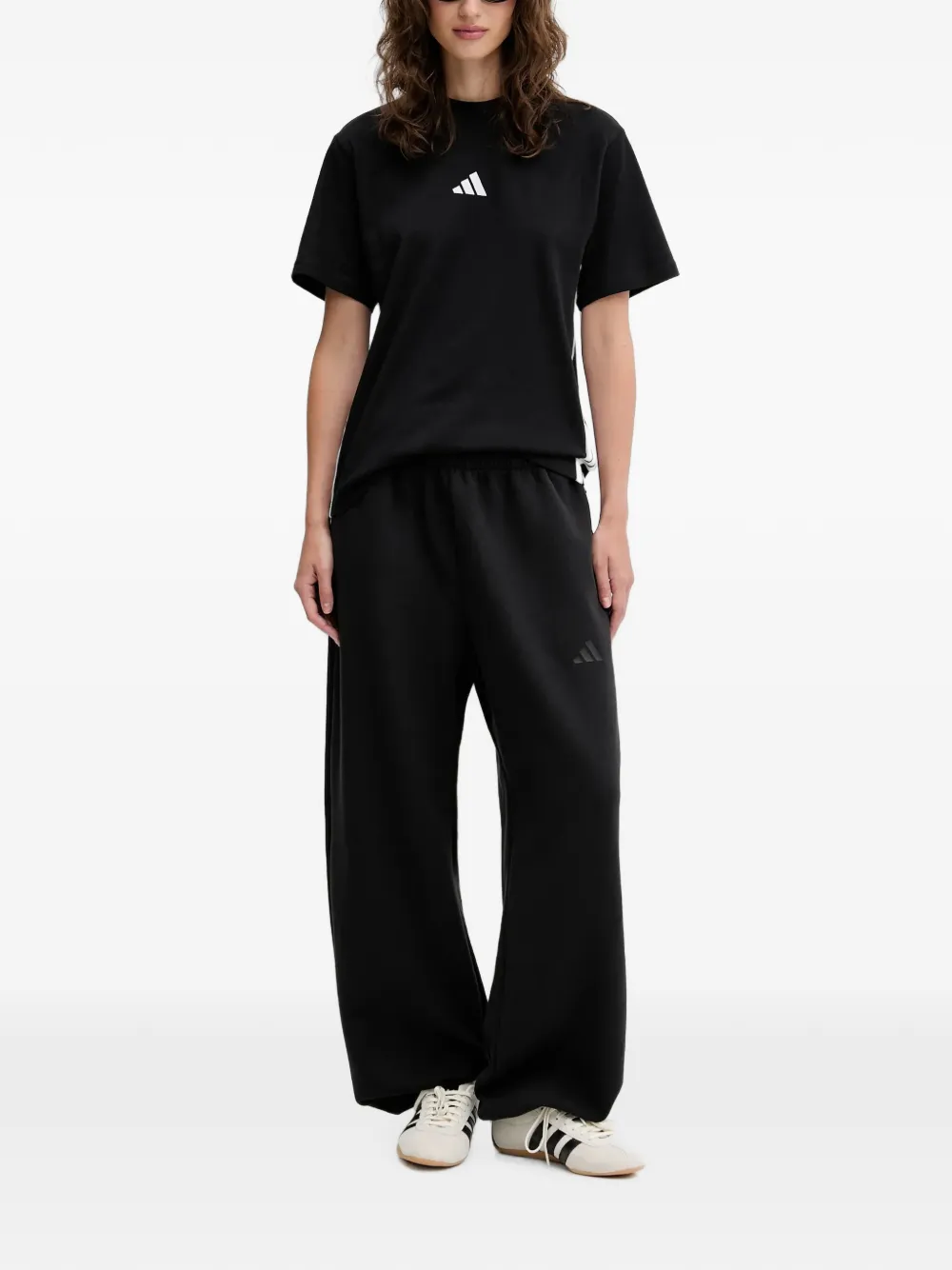 adidas Palazzo broek met logoprint Zwart