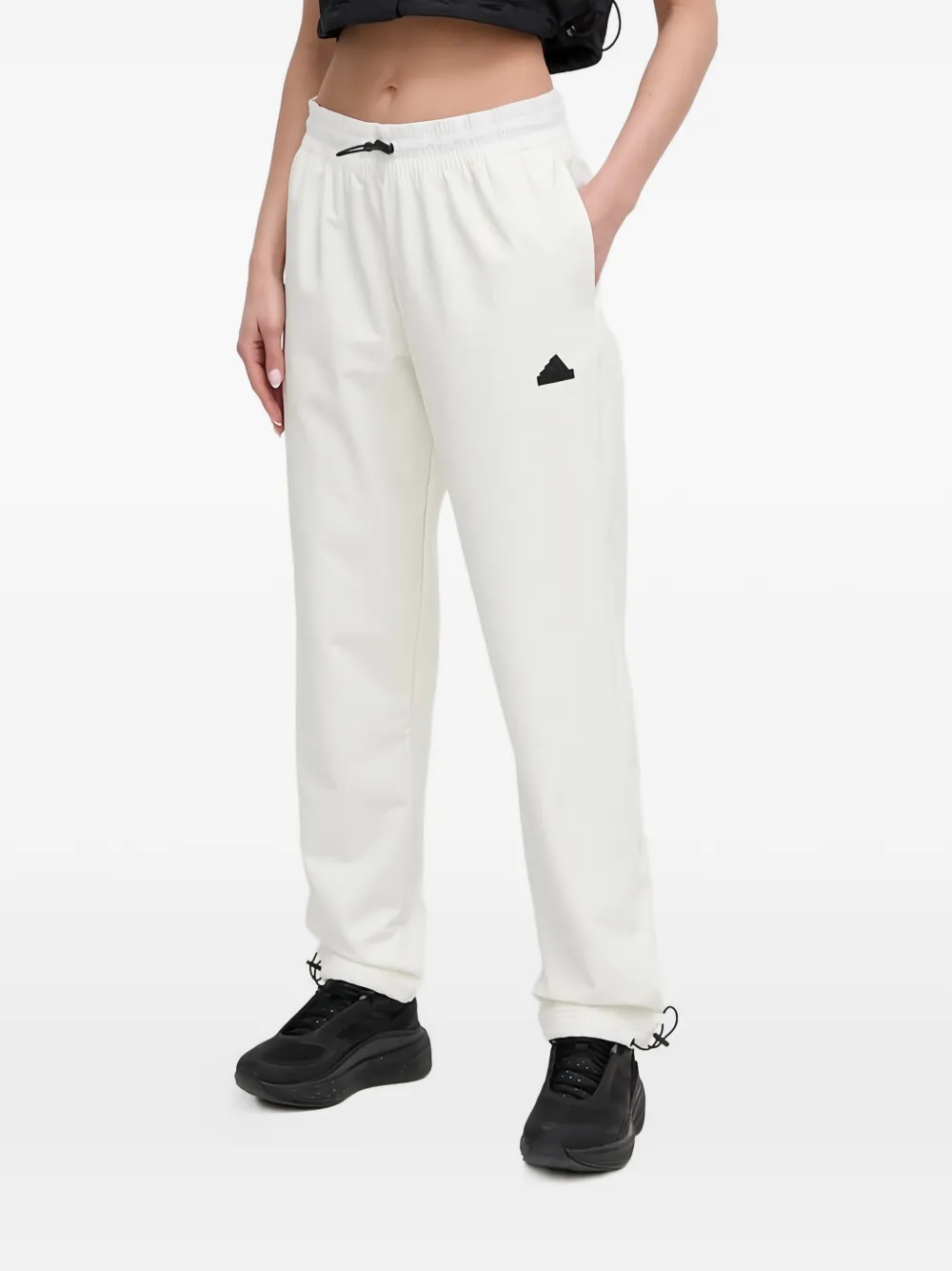 adidas logo-embroidery track pants - Bianco