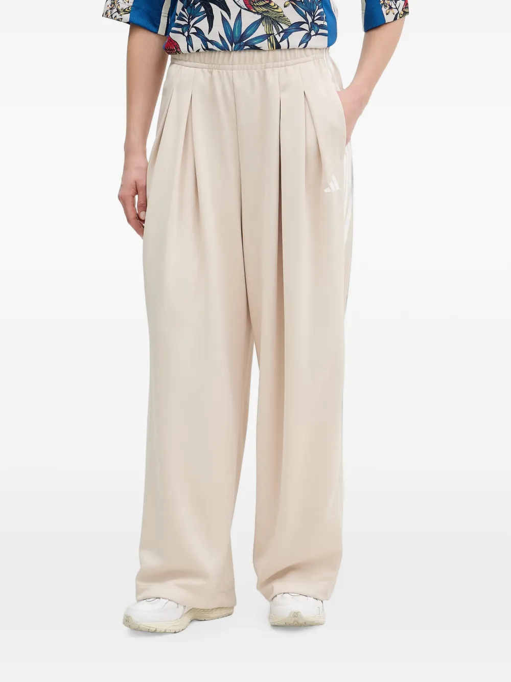adidas Pantaloni a righe con pieghe - Toni neutri