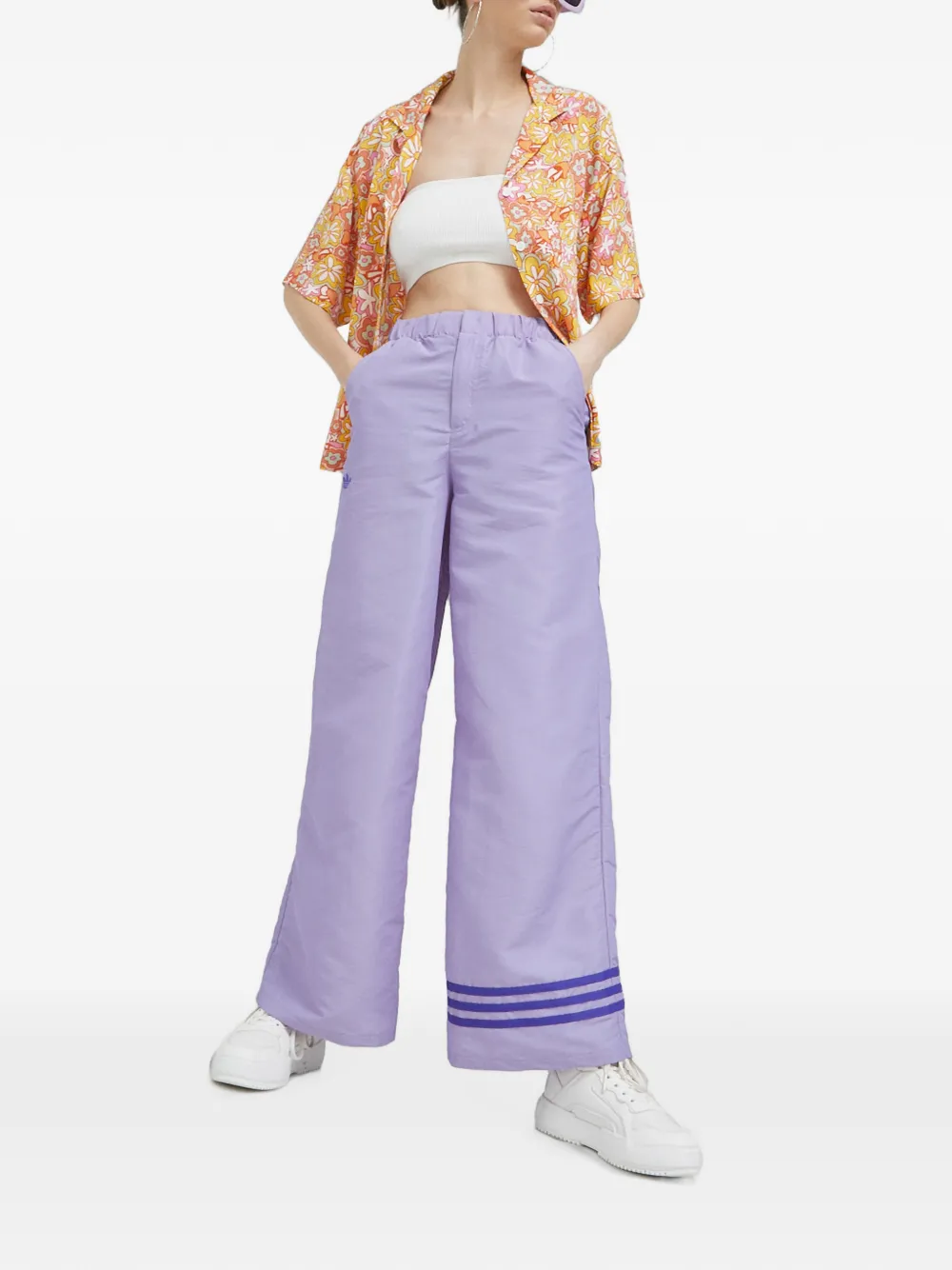 adidas Broek met wijde pijpen Paars